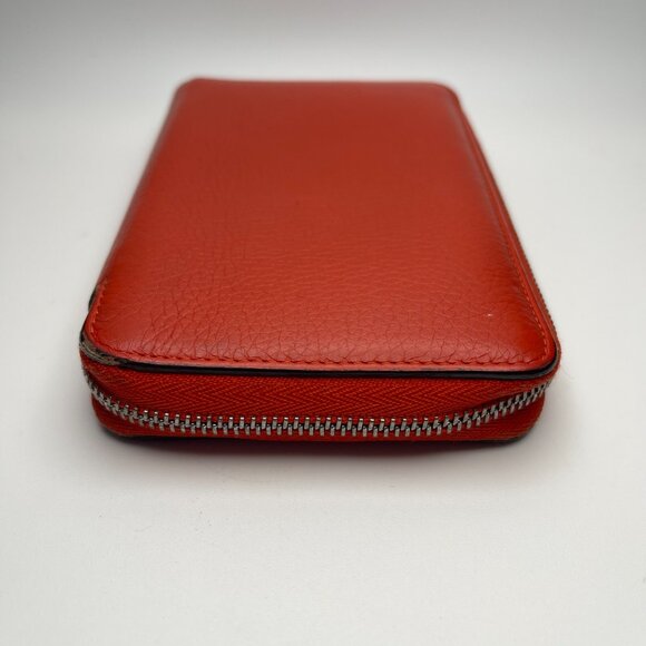 Celine Leather Zip Around Compact Bifold Wallet in Orange - Preowned - Picture 9 of 16